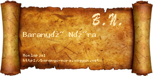 Baranyó Nóra névjegykártya
