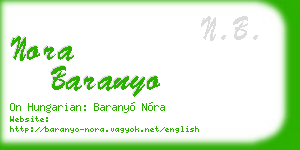 nora baranyo business card