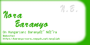 nora baranyo business card